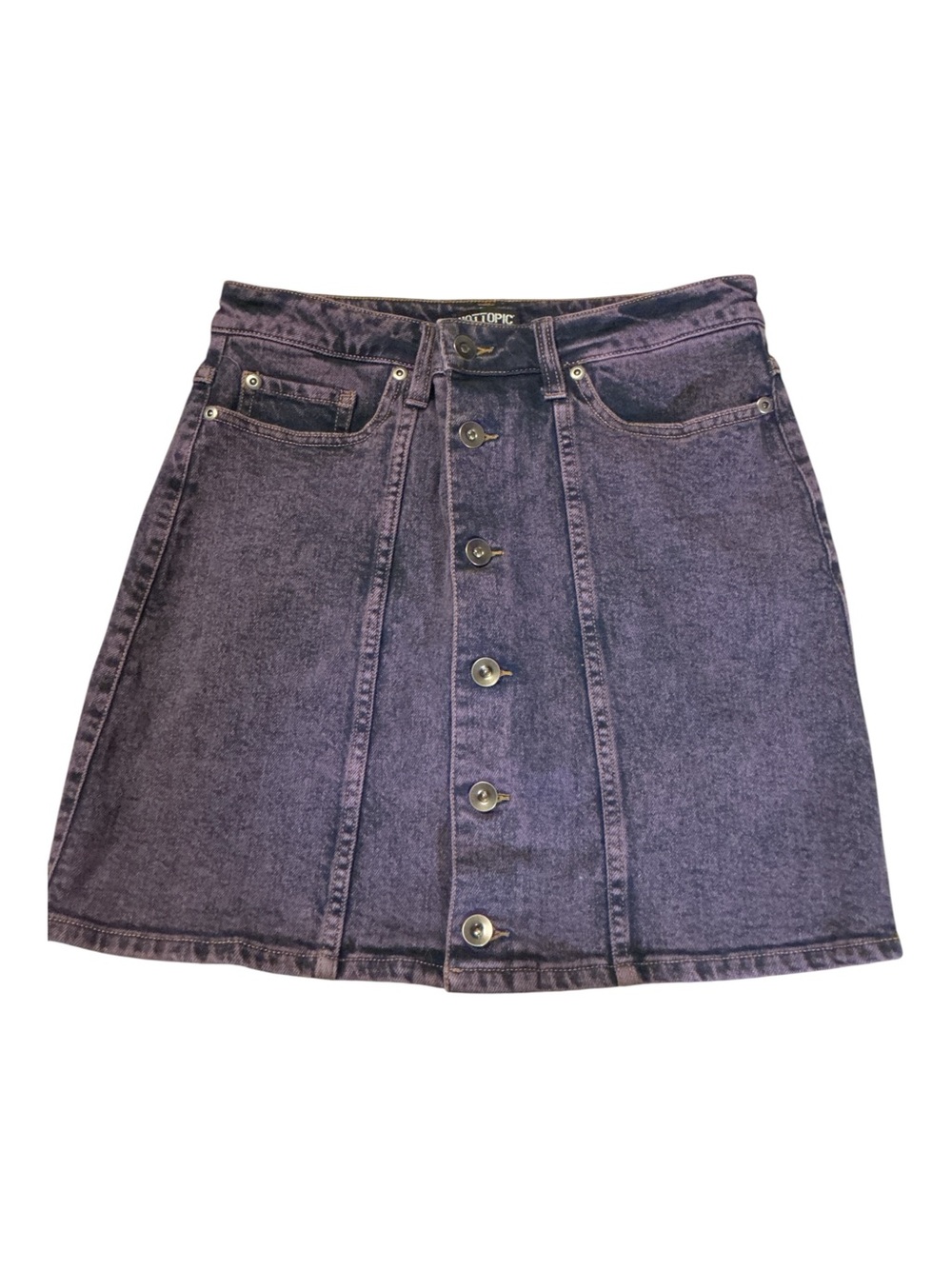 Hot topic Purple Button-Front A-Line Denim Skirt